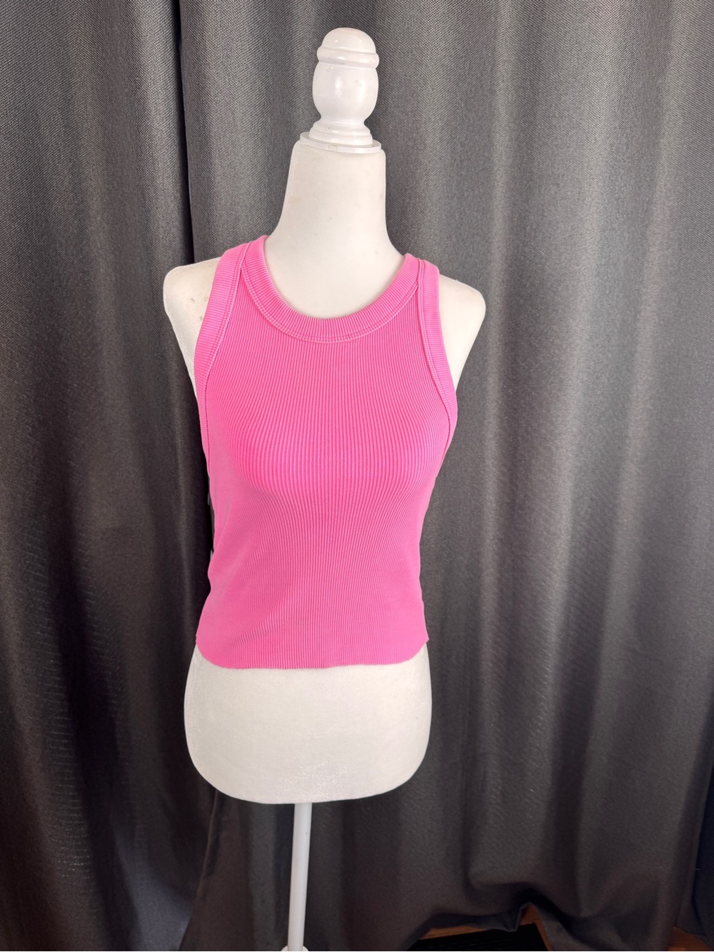 aerie Bright Pink Ribbed Tank Top